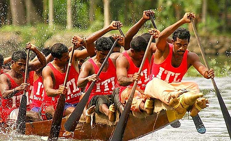 Race ahead in snake boats on the still waters of Lake Punnamda